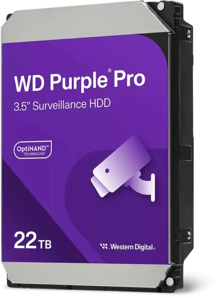 Жесткий диск WD SATA-III 22TB WD221PURP Surveillance Purple Pro (7200rpm) 512Mb 3.5"