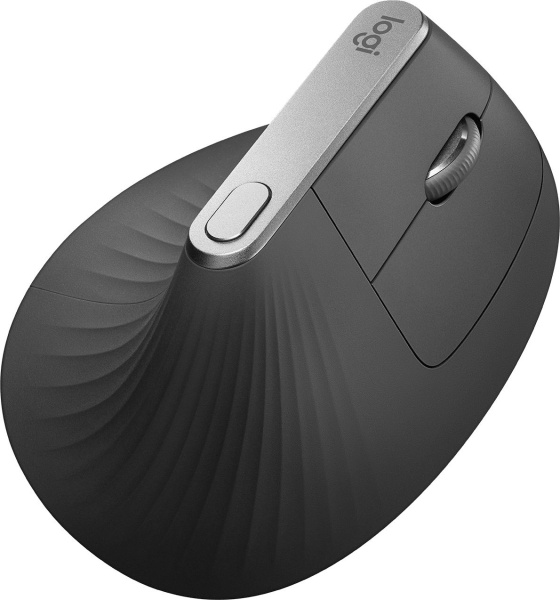 Мышь Logitech MX Vertical черный/серебристый оптическая 4000dpi беспров. BT/Radio USB 4but (910-005449)