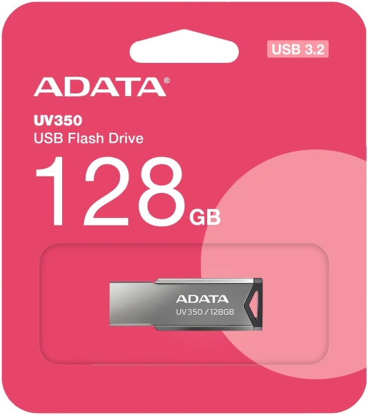 Флеш Диск A-Data 128Gb UV350 AUV350-128G-RBK USB3.0 серебристый