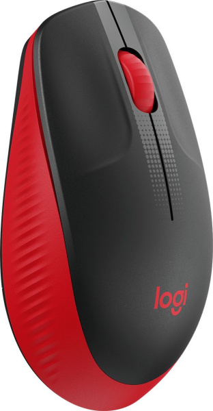 Мышь Logitech M190 черный/красный оптическая (1000dpi) беспроводная USB (2but)