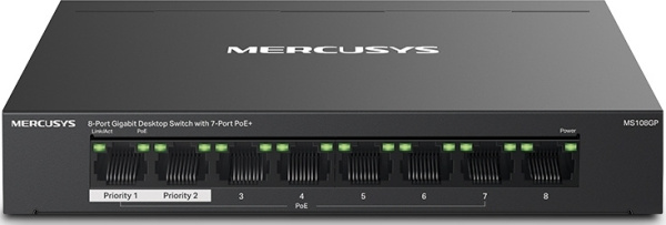 Коммутатор Mercusys MS108GP 8G 7PoE+ 65W неуправляемый