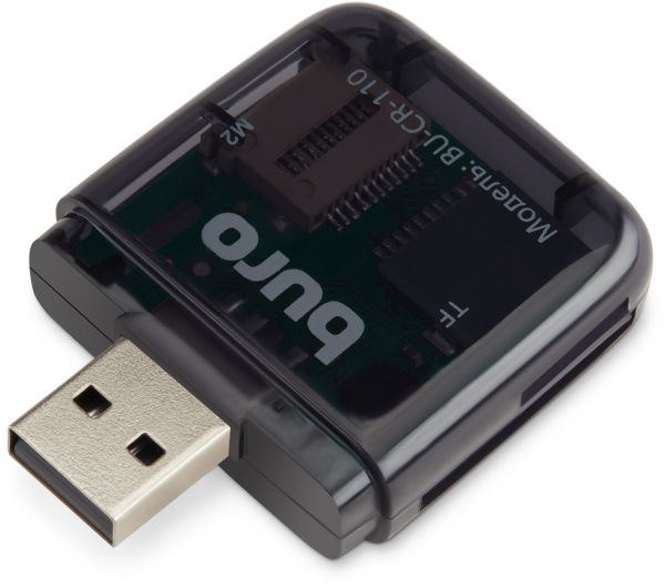 Устройство чтения карт памяти USB2.0 Buro BU-CR-110 черный