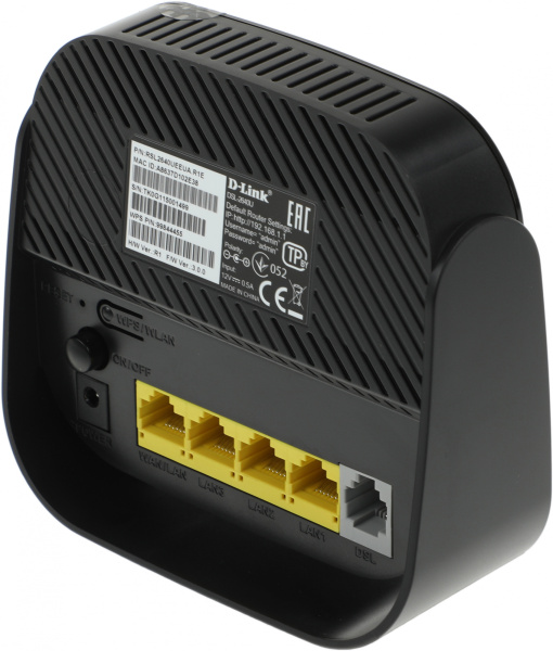 Роутер беспроводной D-Link DSL-2640U/R1A N150 ADSL2+/VDSL2 черный