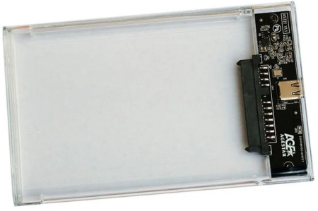 Внешний корпус для HDD/SSD AgeStar 3UB2P4C SATA III USB3.0 пластик прозрачный 2.5"