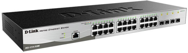 Коммутатор D-Link DGS-1210-28/ME/B 24x1Гбит/с 24xКомбо(1000BASE-T/SFP) 4SFP управляемый