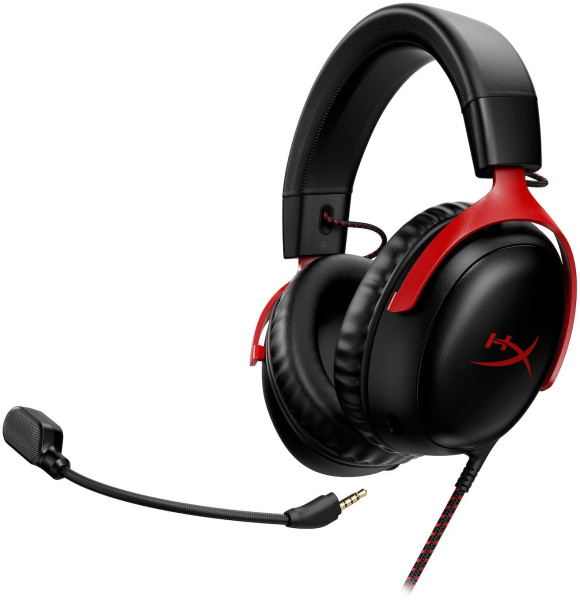 Наушники с микрофоном HyperX Cloud III черный/красный 1.2м мониторные оголовье (727A9AA)