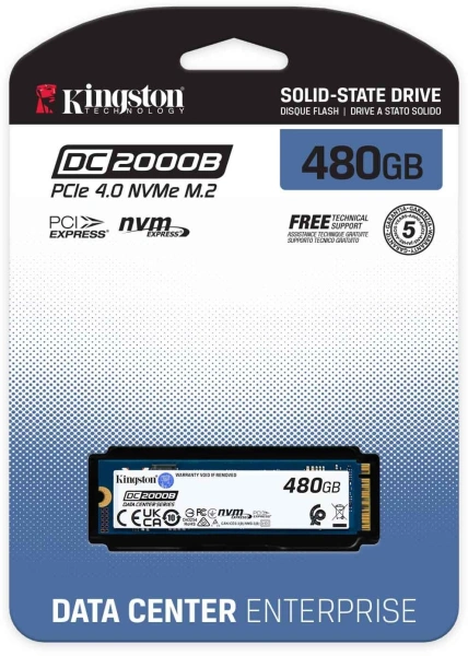 Накопитель SSD Kingston PCIe 4.0 x4 480GB SEDC2000BM8/480G DC2000B M.2 2280 0.4 DWPD