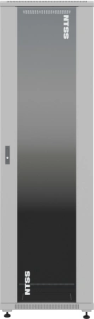 Шкаф коммутационный NTSS Премиум (NTSS-R18U6060GS) напольный 18U 600x600мм пер.дв.стекл металл 900кг серый 510мм 903мм IP20