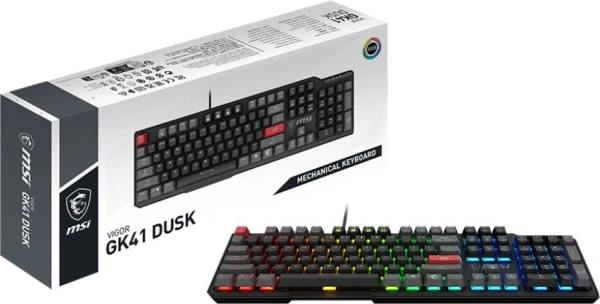 Клавиатура MSI VIGOR GK41 DUSK LR RU механическая черный/серый USB Multimedia for gamer LED (S11-04RUB01-CLA)