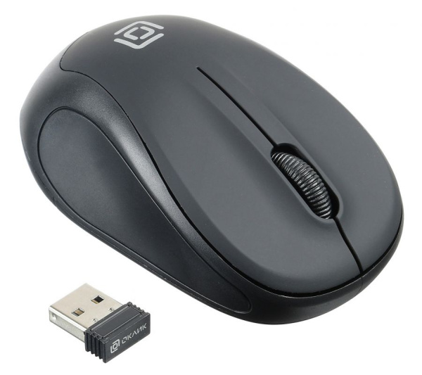 Мышь Оклик 665MW черный оптическая (1000dpi) беспроводная USB для ноутбука (3but)