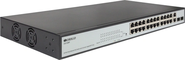 Коммутатор Origo OS1326P/280W OS1326P/280W/A1A (L2) 24x100Мбит/с 2SFP 24PoE+ 280W настраиваемый