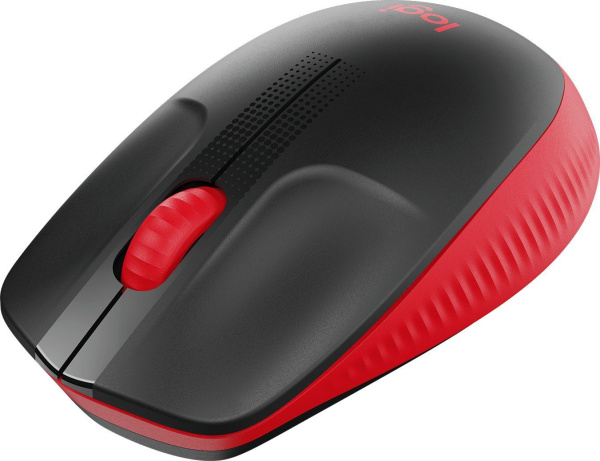 Мышь Logitech M190 черный/красный оптическая (1000dpi) беспроводная USB (2but)