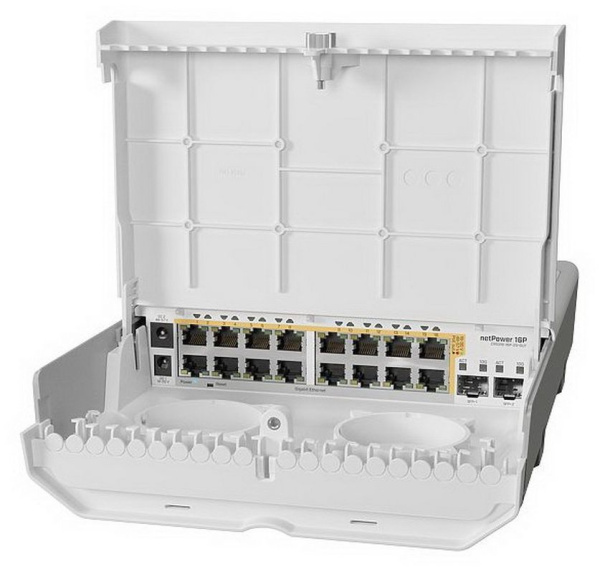 Коммутатор MikroTik netPower 16P CRS318-16P-2S+OUT (L3) 16x1Гбит/с 2SFP+ 16PoE 300W управляемый