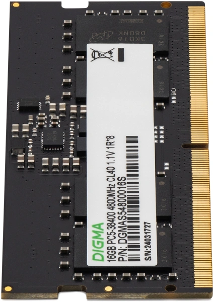 Память DDR5 16GB 4800MHz Digma DGMAS54800016S RTL PC5-38400 CL40 SO-DIMM 262-pin 1.1В single rank Ret