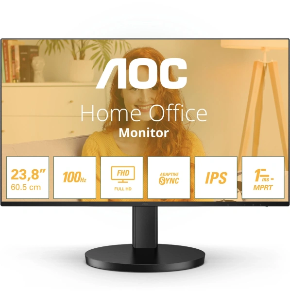 Монитор AOC 23.8" Basic-Line 24B3HA2 черный IPS LED 4ms 16:9 HDMI матовая 250cd 178гр/178гр 1920x1080 100Hz VGA FHD 3.01кг