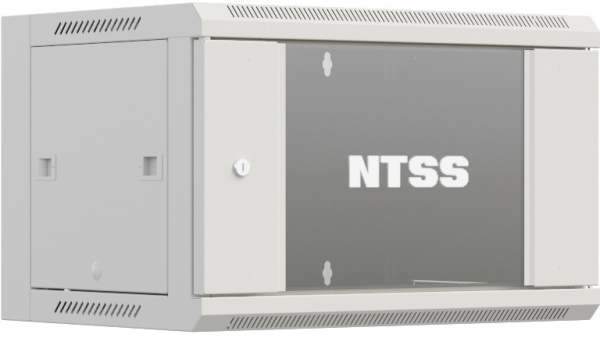 Шкаф коммутационный NTSS Премиум (NTSS-W15U6045GS-2) настенный 15U 600x450мм пер.дв.стекл 60кг серый IP20 сталь