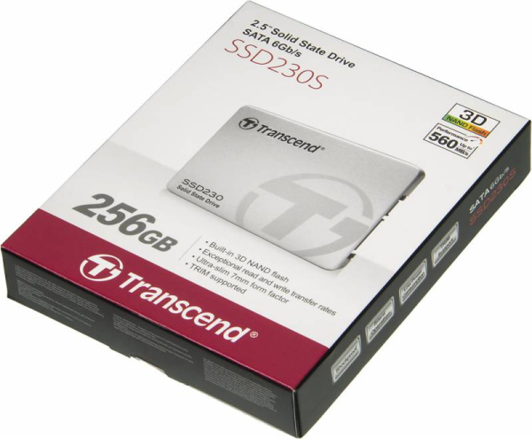 Накопитель SSD Transcend SATA-III 256GB TS256GSSD230S 230S 2.5" 0.3 DWPD