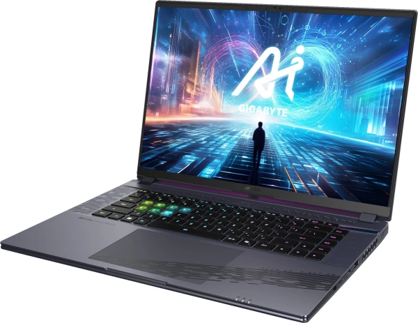 Ноутбук Gigabyte Aorus 16X Core i7 13650HX 16Gb SSD1Tb NVIDIA GeForce RTX4070 8Gb 16" IPS QHD+ (2560x1600) Windows 11 grey WiFi BT Cam (9SG-43KZC54SH)