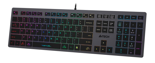 Клавиатура A4Tech Fstyler FX60 серый USB slim Multimedia LED (FX60 GREY / NEON)