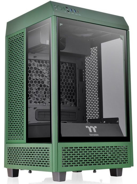 Корпус Thermaltake The Tower 100 Racing Green без БП miniITX 1x120mm 3x140mm 2xUSB3.0 audio bott PSU