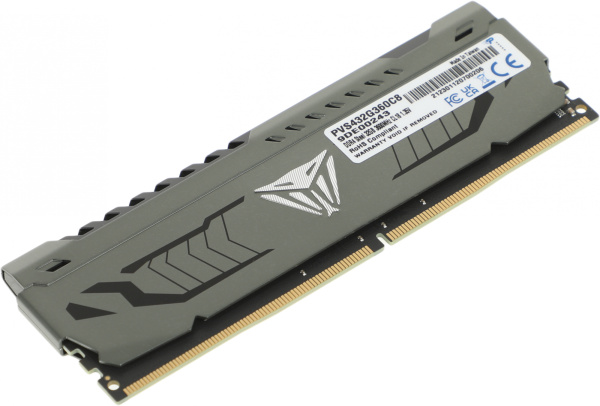 Память DDR4 32Gb 3600MHz Patriot PVS432G360C8 Viper Steel RTL Gaming PC4-28800 CL18 DIMM 288-pin 1.35В с радиатором Ret