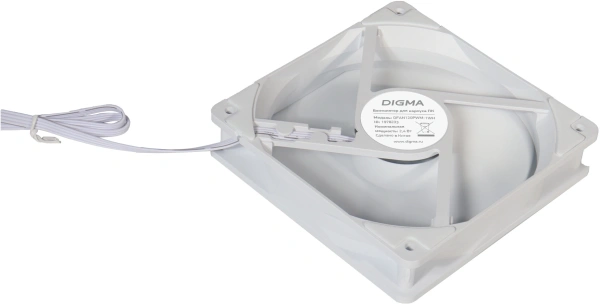 Вентилятор Digma DFAN120PWM-1WH 120x120x25mm белый 4-pin 20-28dB 114gr Ret