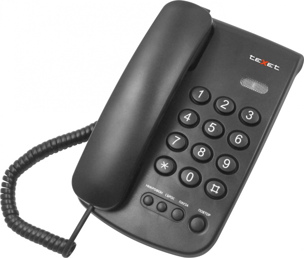 Телефон проводной Texet TX-241 черный