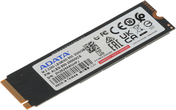 Накопитель SSD A-Data PCI-E 4.0 x4 2Tb ALEG-800-2000GCS Legend 800 M.2 2280