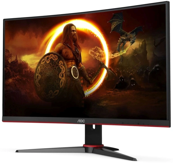 Монитор AOC 27" Gaming CQ27G2SE/BK черный/красный VA LED 16:9 HDMI матовая HAS Piv 250cd 2560x1440 165Hz FreeSync Premium Pro DP Quad 2K (1440p) 5.4кг