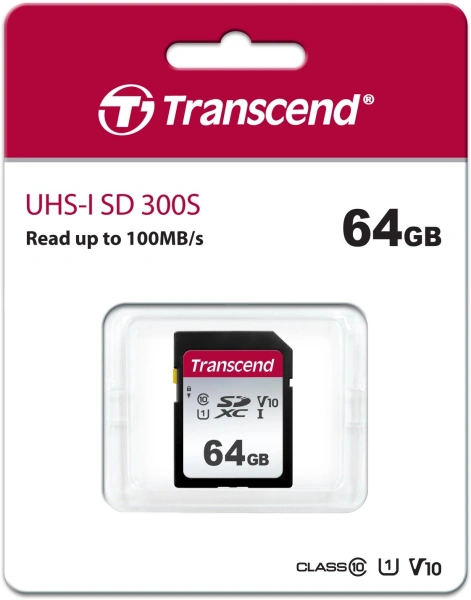 Флеш карта SDXC 64GB Transcend TS64GSDC300S 300S w/o adapter