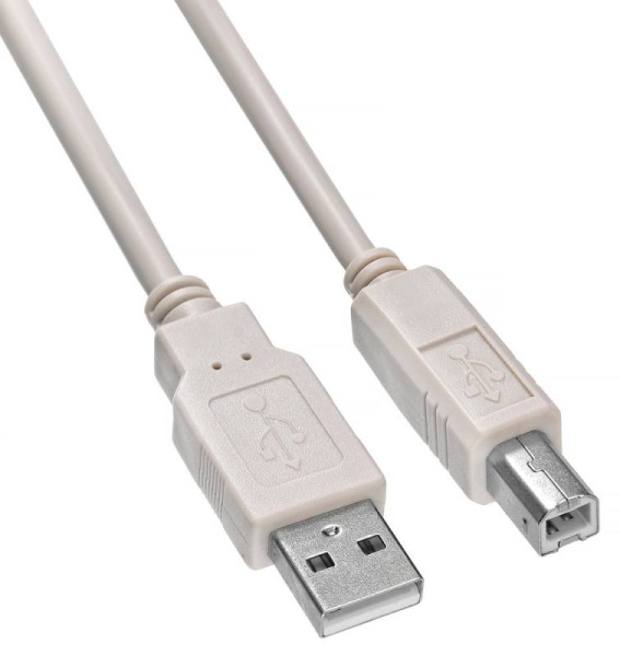 Кабель Buro USB2.0-AM/BM USB A(m) USB B(m) 1.8м серый