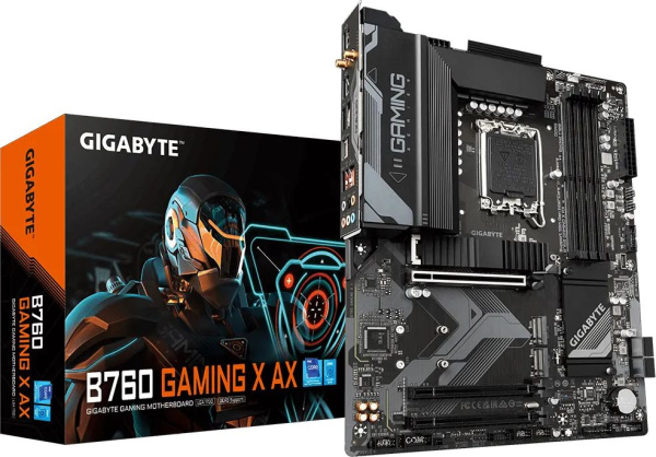 Материнская плата Gigabyte B760 GAMING X AX Soc-1700 Intel B760 4xDDR5 ATX AC`97 8ch(7.1) 2.5Gg RAID+HDMI+DP