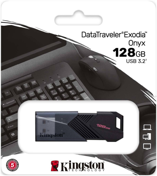 Флеш Диск Kingston 128Gb DataTraveler Exodia Onyx DTXON/128GB USB3.2 черный