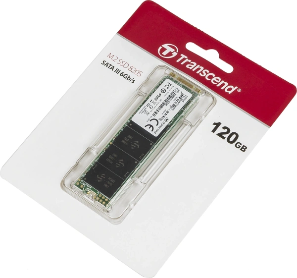 Накопитель SSD Transcend SATA-III 120GB TS120GMTS820S 820S M.2 2280 0.3 DWPD