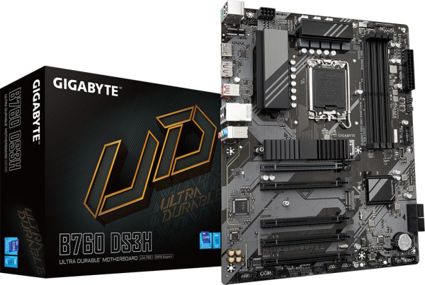 Материнская плата Gigabyte B760 DS3H Soc-1700 Intel B760 4xDDR5 ATX AC`97 8ch(7.1) GbLAN RAID+HDMI+DP