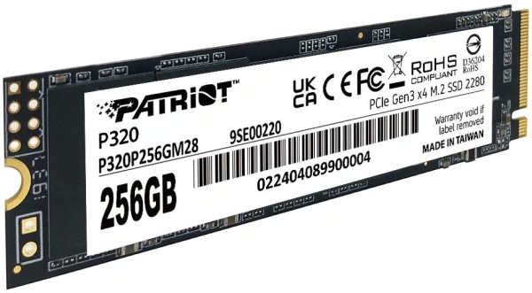 Накопитель SSD Patriot PCIe 3.0 x4 256GB P320P256GM28 P320 M.2 2280