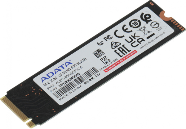 Накопитель SSD A-Data PCIe 4.0 x4 500GB ALEG-800-500GCS Legend 800 M.2 2280