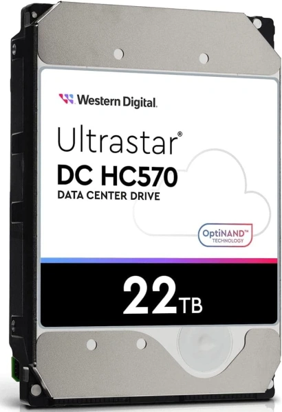 Жесткий диск WD SATA-III 22TB WUH722222ALE6L4 Server Ultrastar DC HC570 512E (7200rpm) 512Mb 3.5"