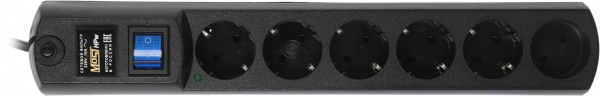 Сетевой фильтр Most HPw 5м (6 розеток) черный (коробка)