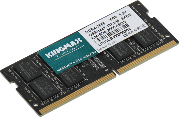 Память DDR4 16Gb 2666MHz Kingmax KM-SD4-2666-16GS OEM PC4-21300 CL19 SO-DIMM 260-pin 1.2В dual rank OEM