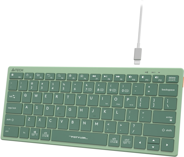 Клавиатура A4Tech Fstyler FBX51C зеленый USB беспроводная BT/Radio slim Multimedia (FBX51C MATCHA GREEN)