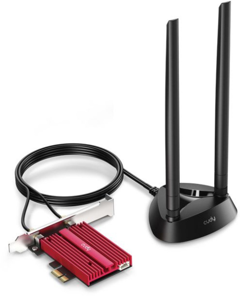 Сетевой адаптер Wi-Fi + Bluetooth Cudy WE4000 АХ5400 PCI Express (ант.внеш.съем) 1ант.