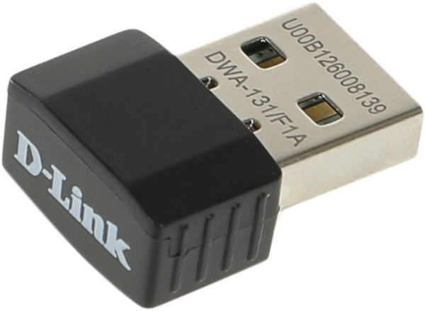 Сетевой адаптер WiFi D-Link DWA-131 DWA-131/F1A N300 USB 2.0 (ант.внутр.) 2ант.