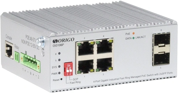 Коммутатор Origo OI3106P/60W OI3106P/60W/A1A (L2) 6x1Гбит/с 2SFP 4PoE+ 60W управляемый