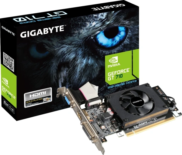 Видеокарта Gigabyte PCI-E GV-N710D3-2GL 2.0 NVIDIA GeForce GT 710 2Gb 64bit DDR3 954/1600 DVIx1 HDMIx1 CRTx1 HDCP Ret low profile