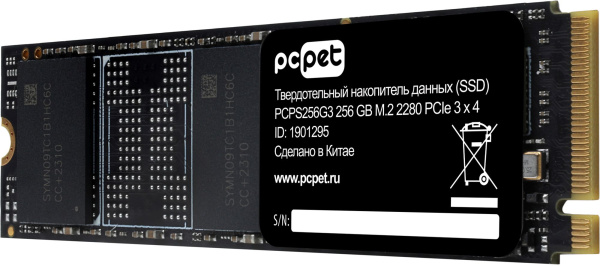 Накопитель SSD PC Pet PCIe 3.0 x4 256GB PCPS256G3 M.2 2280 OEM