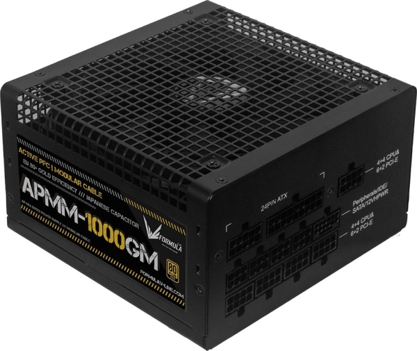 Блок питания Formula ATX 1000W APMM-1000GM Gen.5 80+ gold (20+4pin) APFC 120mm fan 8xSATA Cab Manag RTL