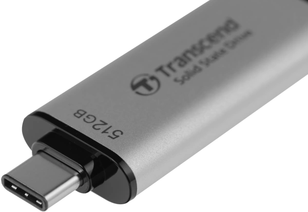 Накопитель SSD Transcend USB-C 512GB TS512GESD300S ESD300 серебристый