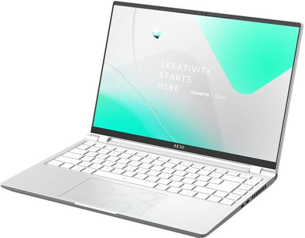 Ноутбук Gigabyte Aero 14 Core i7 13700H 16Gb SSD1Tb NVIDIA GeForce RTX4050 6Gb 14" OLED QHD+ (2880x1800) noOS silver WiFi BT Cam (BMF-72KZBB4SD)