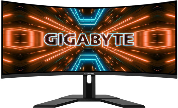 Монитор Gigabyte 34" G34WQC A черный VA LED 1ms 21:9 HDMI M/M матовая HAS 350cd 178гр/178гр 3440x1440 144Hz FreeSync Premium DP 2K 8.4кг